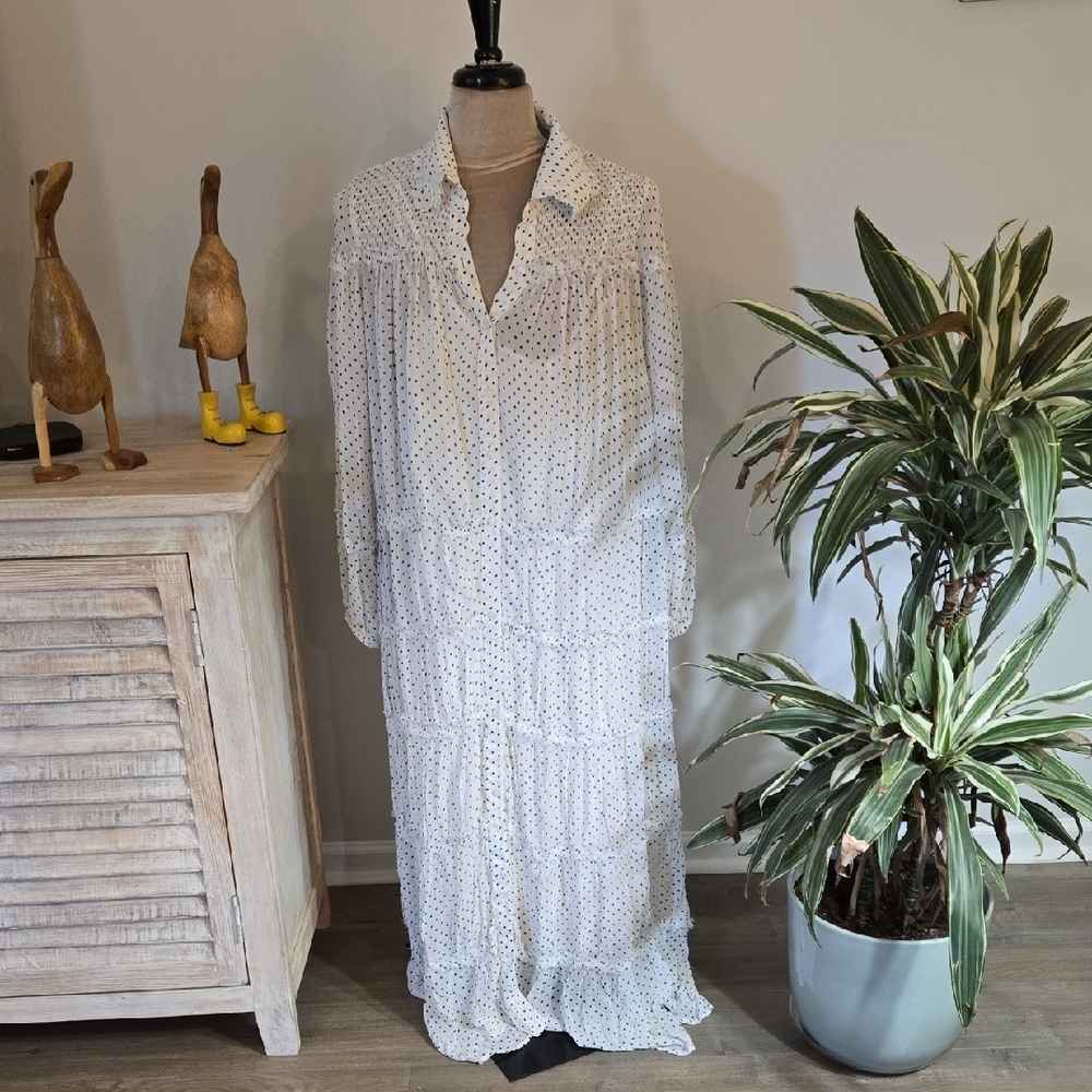 White Polka Dot Maxi Dress